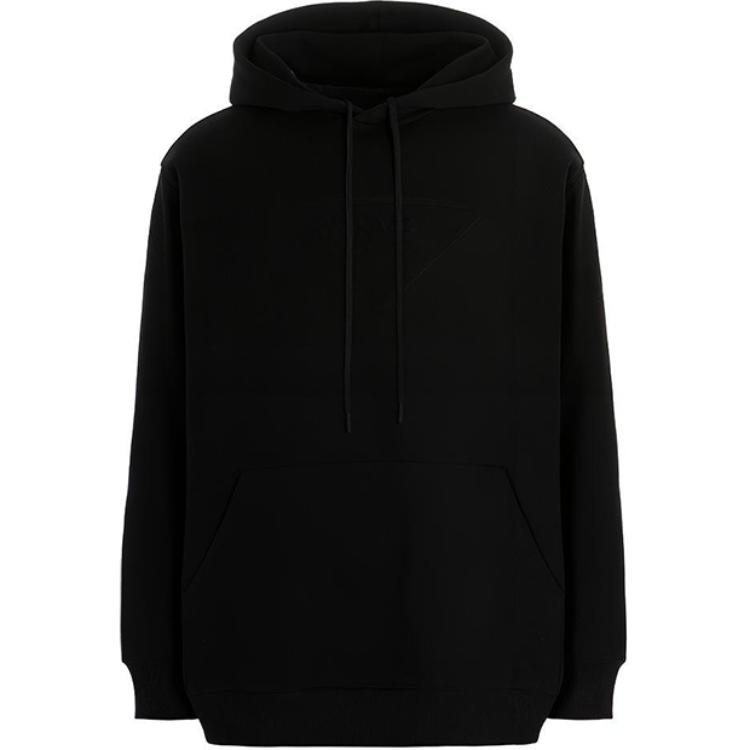 PRADA SS22 Solid Color Pullover Hoodie  Black UJL185-1ZX4-F0002-S-221
