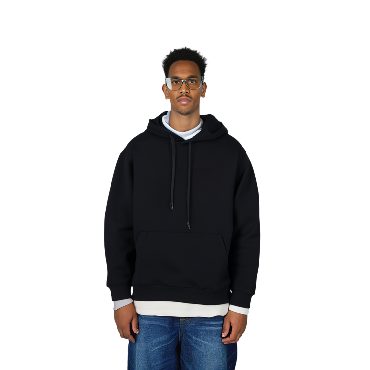 Shop 프라다 SS22 솔리드 컬러 풀오버 후디 블랙 UJL185-1ZX4-F0002-S-221