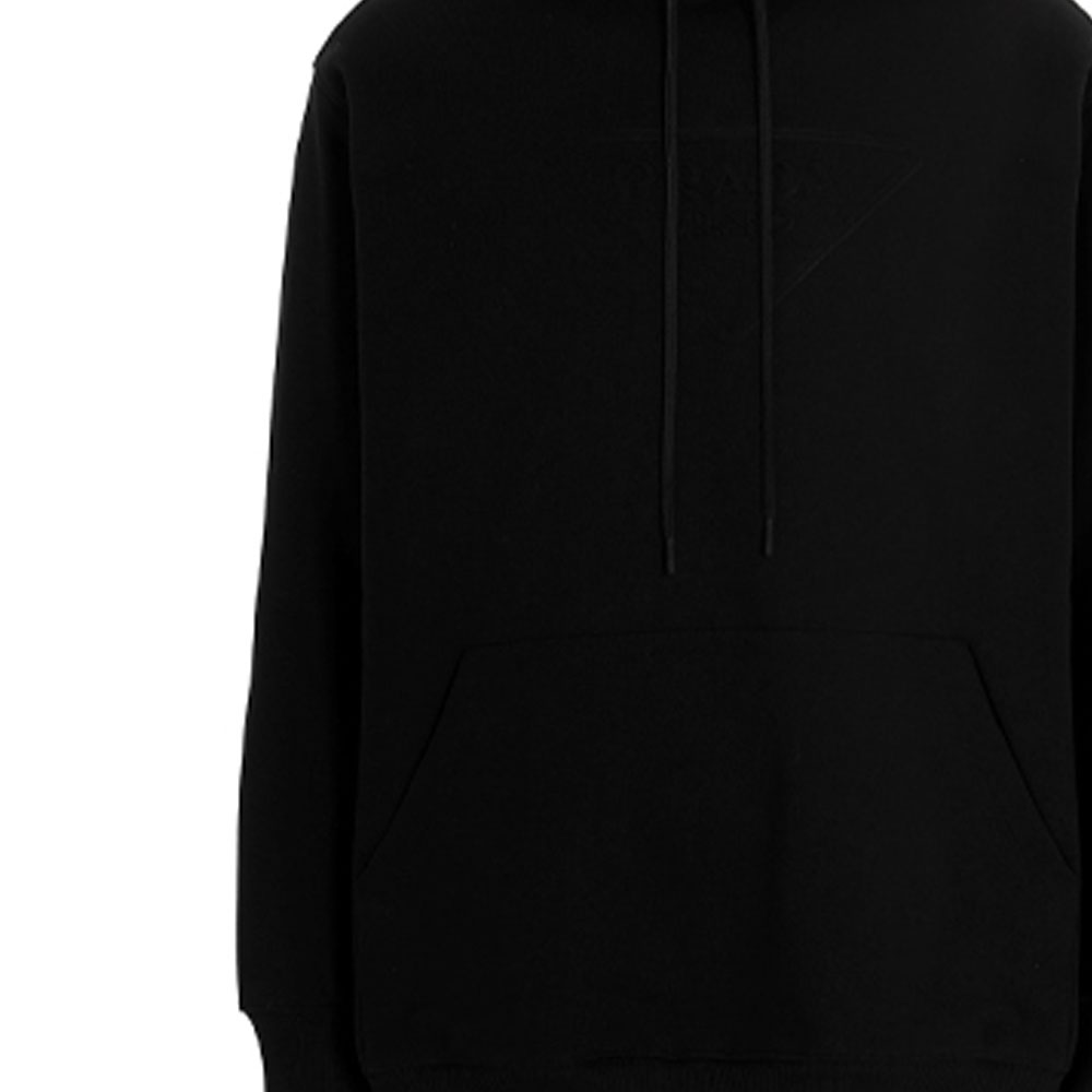 Sizing 프라다 SS22 솔리드 컬러 풀오버 후디 블랙 UJL185-1ZX4-F0002-S-221