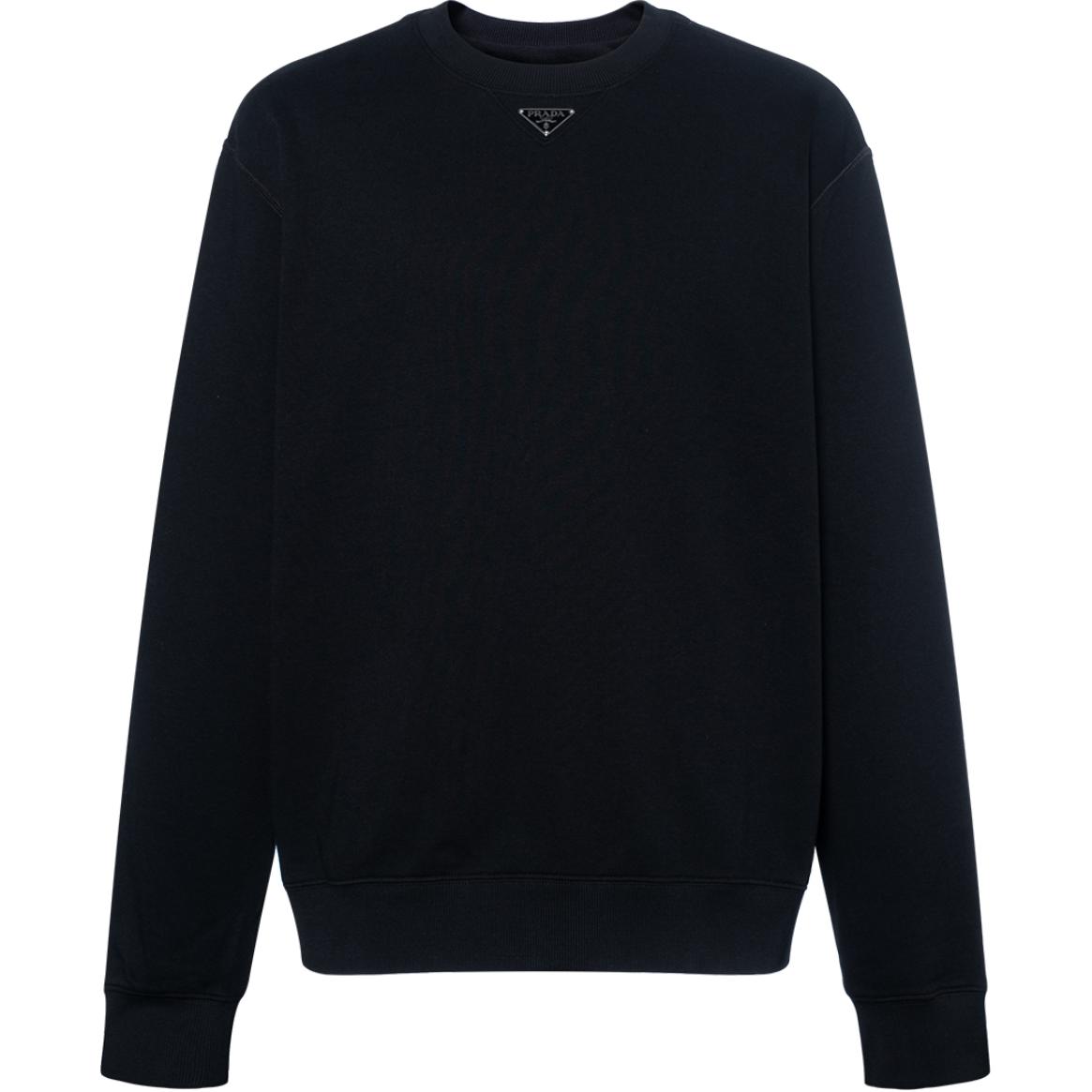 PRADA SS23  Black Logo Crewneck Sweatshirt UJL26A-11LN-F0002-S-232