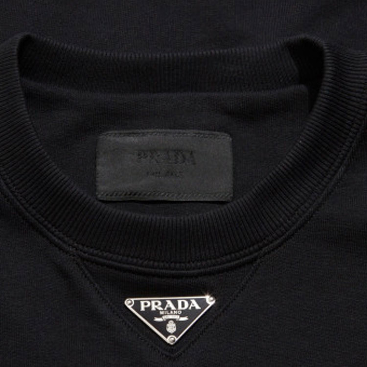 Purchase 普拉达 SS23 黑色标志圆领卫衣 UJL26A-11LN-F0002-S-232