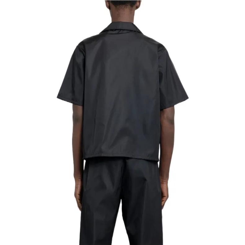 PRADA SS23  Black Logo Polo Collar Oversized Short Sleeve Sun Shirt SC637-1WQ8-F0002 圖 5