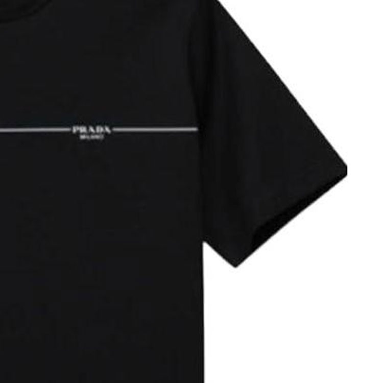 Purchase PRADA SS23 Camiseta Negra de Cuello Redondo y Corte Holgado. UJN656 1WPG F0967 (M