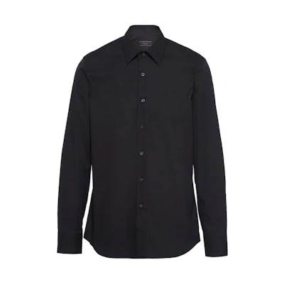 PRADA SS23 Black Solid Color Single-Breasted Sun Protection Shirt. UCM608-10HT-F0002