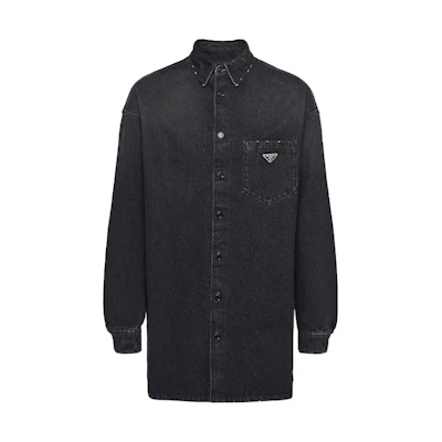 PRADA SS23 Black Solid Single-Breasted Collar Jacket GEC074-109N-F0557-S-222