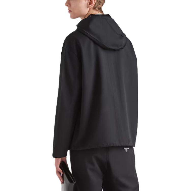 Details for 普拉达SS23黑色徽章贴布长袖拉链连帽外套夹克. SGC195-11A6-F0002-S-231
