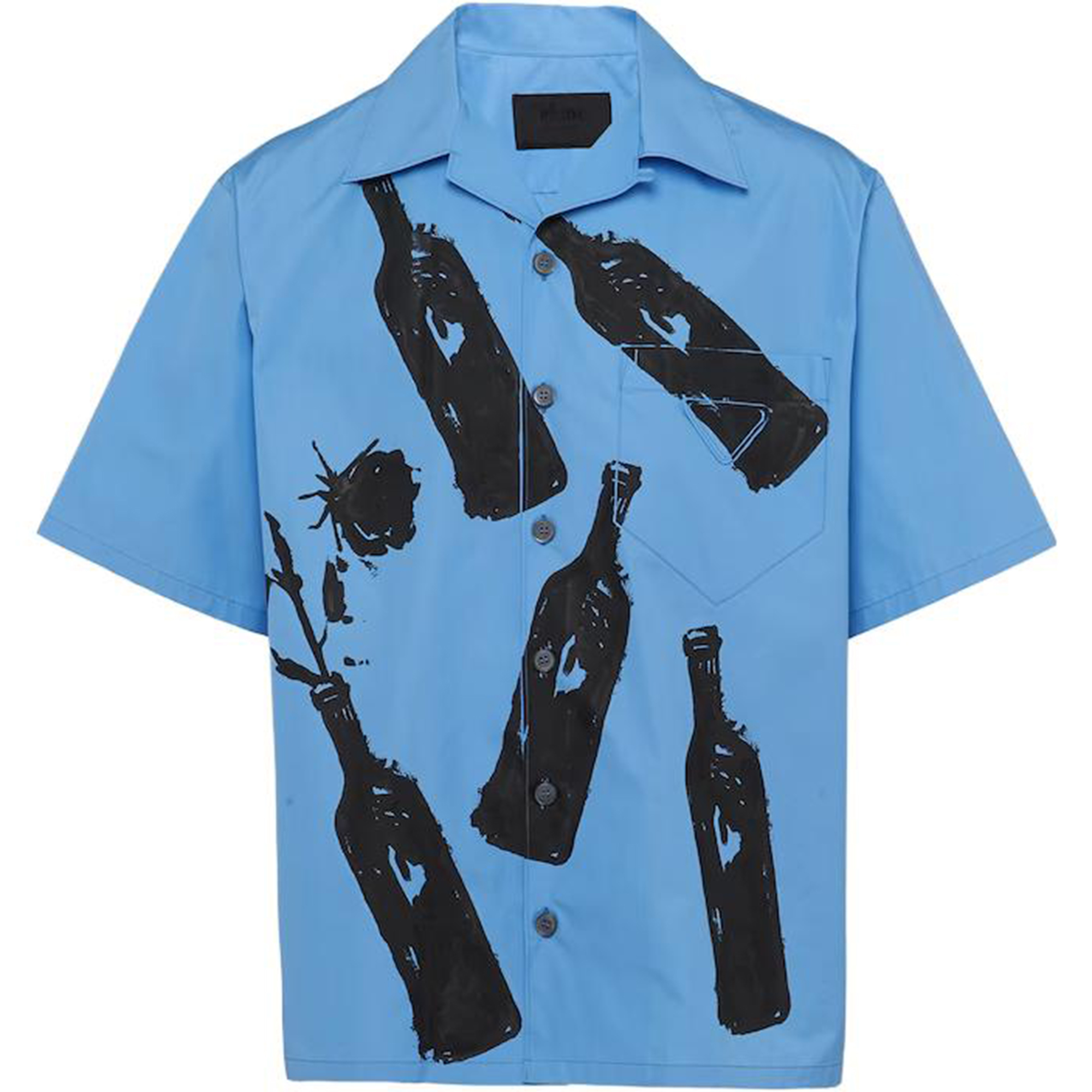 PRADA SS23  Blue Ink Vase Printed UV Protection Shirt UCS414-12UE-F0076-S-221