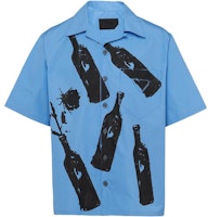 PRADA SS23 Blue Ink Vase Printed UV Protection Shirt UCS414-12UE-F0076-S-221 PRADA SS23 Blue Ink Vase Printed UV Protection Shirt UCS414-12UE-F0076-S-221