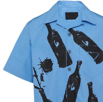 프라다 SS23 블루 잉크 화병 프린트 UV 보호 셔츠 UCS414-12UE-F0076-S-221 Purchase 프라다 SS23 블루 잉크 화병 프린트 UV 보호 셔츠 UCS414-12UE-F0076-S-221