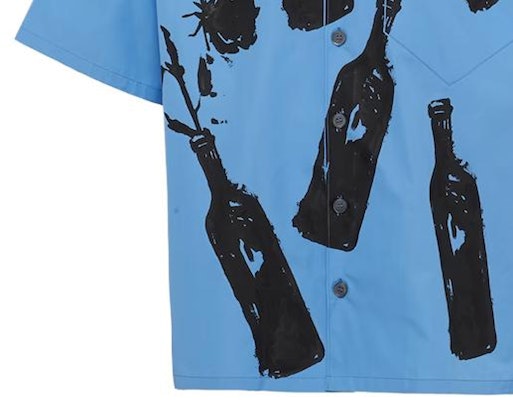 프라다 SS23 블루 잉크 화병 프린트 UV 보호 셔츠 UCS414-12UE-F0076-S-221 Details for 프라다 SS23 블루 잉크 화병 프린트 UV 보호 셔츠 UCS414-12UE-F0076-S-221
