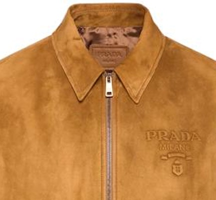 PRADA SS23 棕色皮革外套帶Logo印花及拉鍊翻領 UPW421-1FEK-F0280 Details for PRADA SS23 棕色皮革外套帶Logo印花及拉鍊翻領 UPW421-1FEK-F0280
