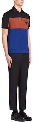プラダ SS23 カラーブロック ストライプ 半袖ポロシャツ マルチカラー UJN607-5DL-F0ZL3-03 Lookbook プラダ SS23 カラーブロック ストライプ 半袖ポロシャツ マルチカラー UJN607-5DL-F0ZL3-03