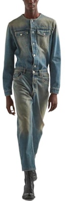 PRADA SS23 Distressed Triangle Logo Light Blue Jeans GEP351-12K1-F0V3N-S-231 Lookbook PRADA SS23 Distressed Triangle Logo Light Blue Jeans GEP351-12K1-F0V3N-S-231