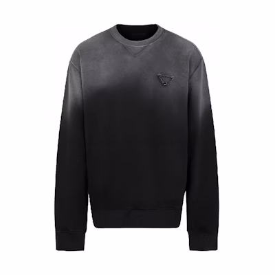PRADA SS23 Gradient Crewneck Long Sleeve Sweatshirt Gray UJL26A-13BG-F0002