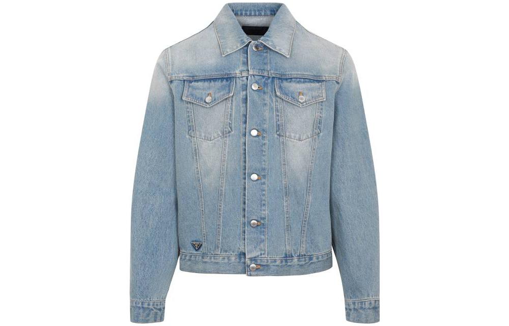 PRADA SS23  Light Blue Single-Breasted Long-Sleeve Jacket GEB227-12K1-F0V3N