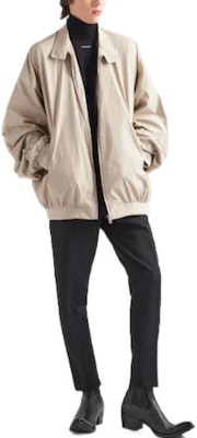 PRADA SS23 Jaket Bomber Kapas Campuran Limestone. SGC245-12NS-F0A08 Lookbook PRADA SS23 Jaket Bomber Kapas Campuran Limestone. SGC245-12NS-F0A08