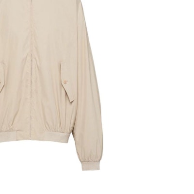 PRADA SS23 Jaket Bomber Kapas Campuran Limestone. SGC245-12NS-F0A08 Details for PRADA SS23 Jaket Bomber Kapas Campuran Limestone. SGC245-12NS-F0A08