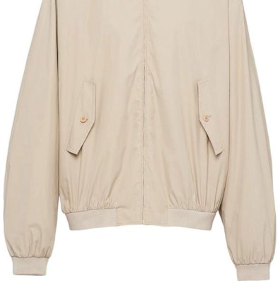 PRADA SS23 Jaket Bomber Kapas Campuran Limestone. SGC245-12NS-F0A08 Sizing PRADA SS23 Jaket Bomber Kapas Campuran Limestone. SGC245-12NS-F0A08