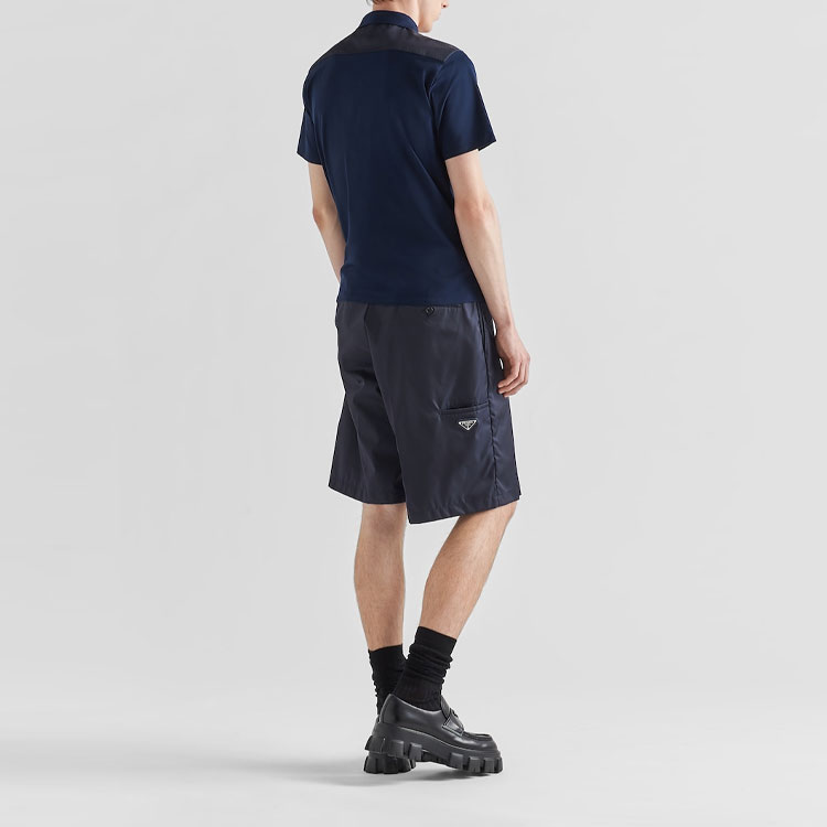 Shop 普拉达 SS23 标志短袖POLO衫 海军蓝. UJN703-1YED-F044V-S-211