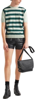 PRADA SS23 薄荷綠條紋Logo針織短袖毛衣 UMB542-12S8-F0ZBD-S-231 Lookbook PRADA SS23 薄荷綠條紋Logo針織短袖毛衣 UMB542-12S8-F0ZBD-S-231