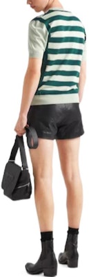 PRADA SS23 薄荷綠條紋Logo針織短袖毛衣 UMB542-12S8-F0ZBD-S-231 Purchase PRADA SS23 薄荷綠條紋Logo針織短袖毛衣 UMB542-12S8-F0ZBD-S-231