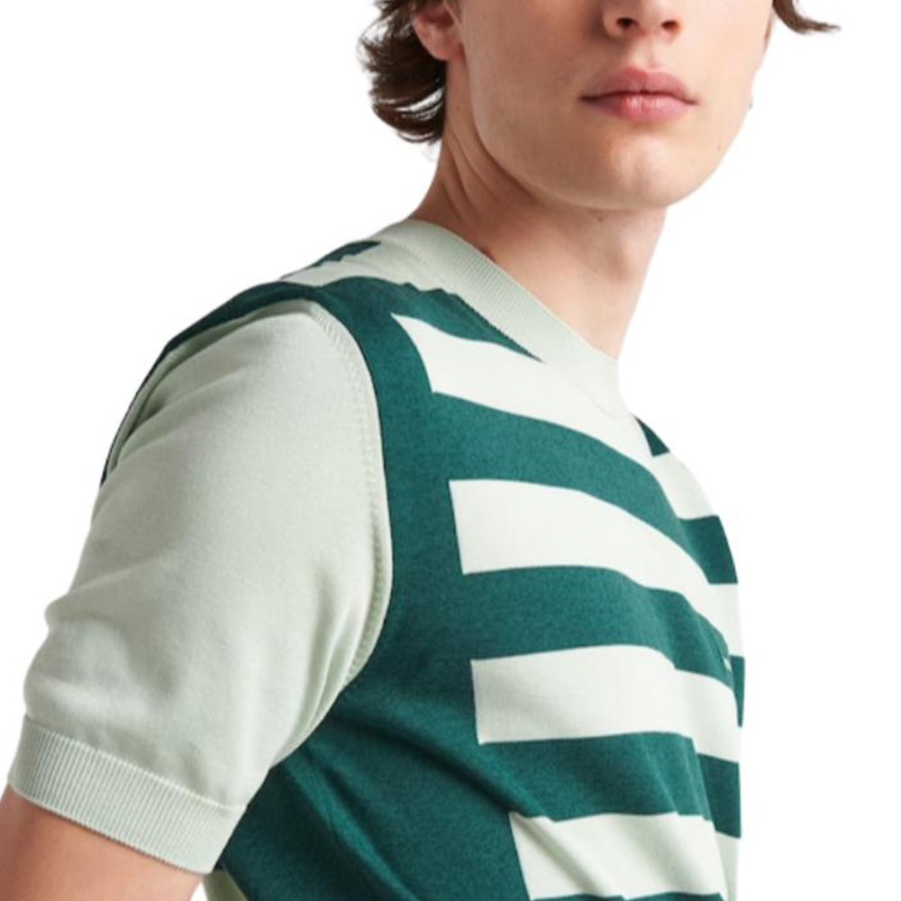 Details for PRADA SS23 薄荷綠條紋Logo針織短袖毛衣 UMB542-12S8-F0ZBD-S-231