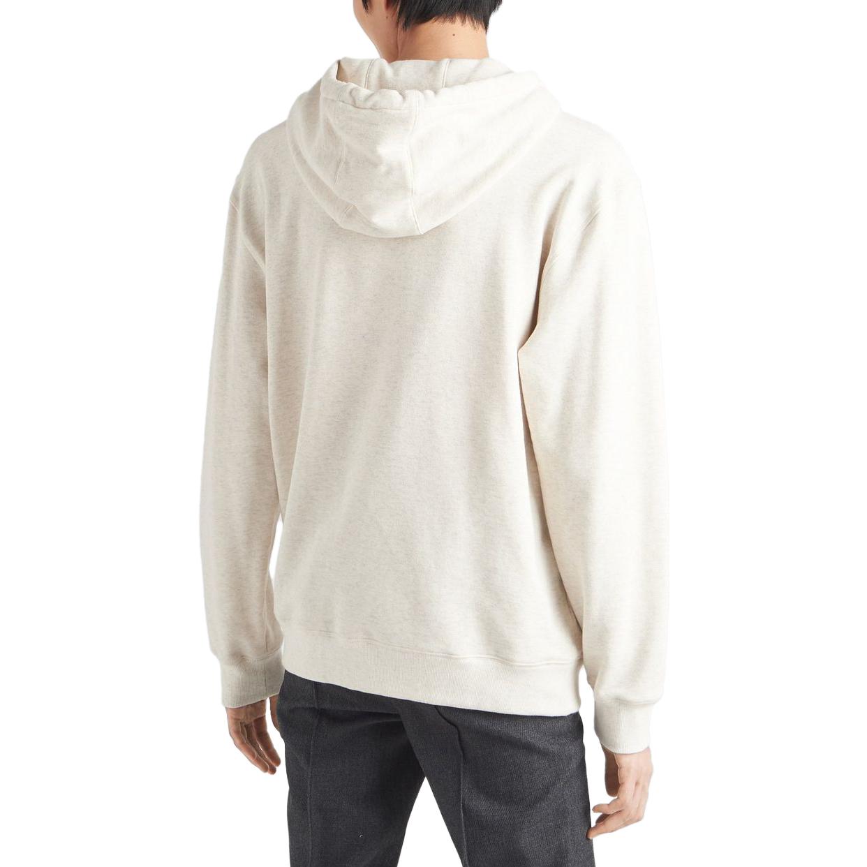 Shop 普拉达SS23天然连帽衫，印花标志，长袖设计。 UJL24B-13IQ-F0018-S-232