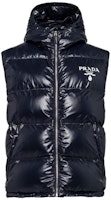 PRADA SS23 Navy Blue Solid Zip-Up Hooded Sleeveless Vest SGC090-11A9-F0SVF-S-222 PRADA SS23 Navy Blue Solid Zip-Up Hooded Sleeveless Vest SGC090-11A9-F0SVF-S-222