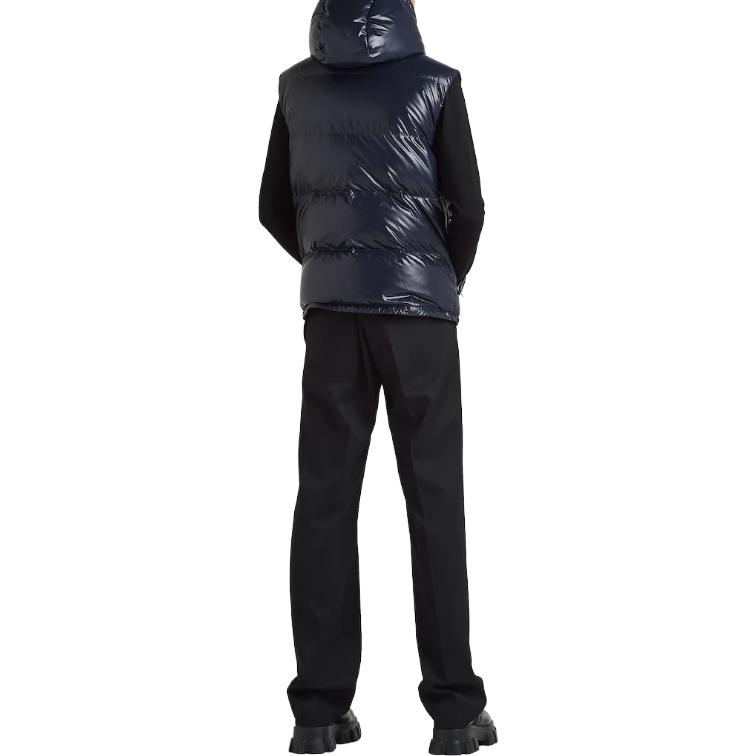 Shop 普拉达 SS23 海军蓝无袖连帽拉链马甲 SGC090-11A9-F0SVF-S-222