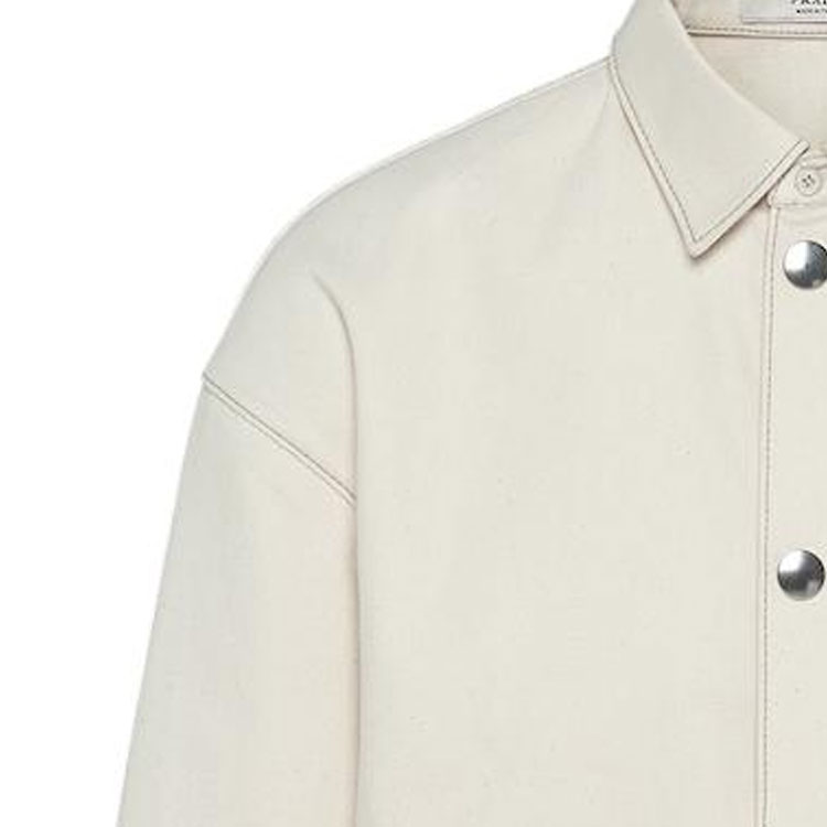 Sizing PRADA 2023春夏 超大標誌單排扣襯衫 米白色 GEC066-12CD-F0F4Q-S-212