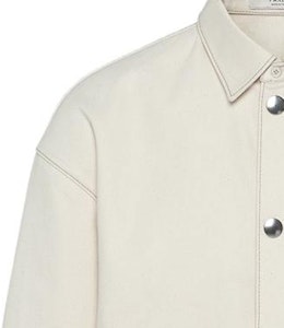 프라다 SS23 오버사이즈 로고 싱글 브레스트 셔츠 오프화이트 GEC066-12CD-F0F4Q-S-212 Sizing 프라다 SS23 오버사이즈 로고 싱글 브레스트 셔츠 오프화이트 GEC066-12CD-F0F4Q-S-212