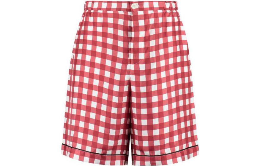 PRADA SS23  Red Checkered Print Straight-Cut Casual Shorts. SPH207-120I-F0970-S-221 圖 2