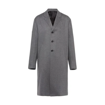 PRADA SS23 Slate Gray Mid-Length Single-Breasted Coat. UC463X-1YEF-F0480-S-211