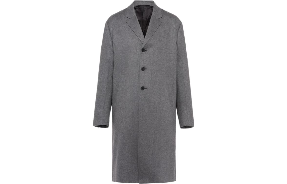 Order PRADA SS23  Slate Gray Mid-Length Single-Breasted Coat. UC463X-1YEF-F0480-S-211