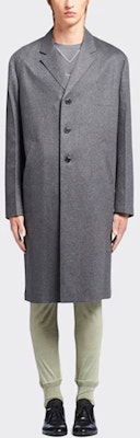 PRADA SS23 Slate Gray Mid-Length Single-Breasted Coat. UC463X-1YEF-F0480-S-211 Lookbook PRADA SS23 Slate Gray Mid-Length Single-Breasted Coat. UC463X-1YEF-F0480-S-211