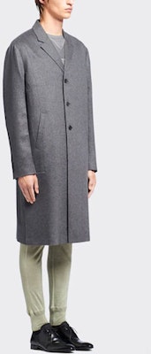 PRADA SS23 Slate Gray Mid-Length Single-Breasted Coat. UC463X-1YEF-F0480-S-211 Purchase PRADA SS23 Slate Gray Mid-Length Single-Breasted Coat. UC463X-1YEF-F0480-S-211