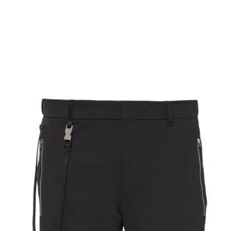 Details for PRADA SS23  Slim Fit Black Casual Pants with Logo Strap Detailing. SPH131-1Y3L-F0002-S-212