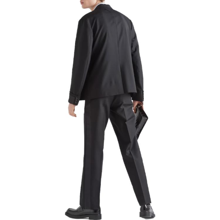 Shop PRADA SS23 Blazer Kasual Warna Polos Single-Breasted. UGM186-1P3Z-F0002