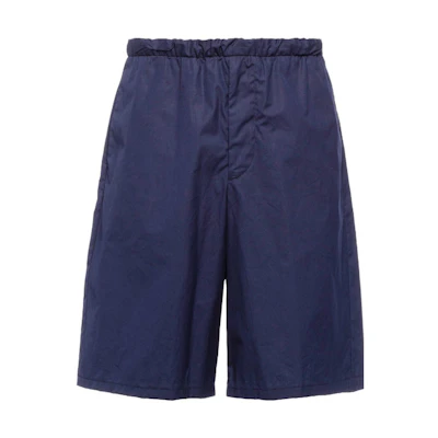 PRADA SS23 Solid Color Cotton Bermuda Shorts Blue SPH282-12U4-F0008-S-231