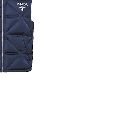 PRADA SS23 Rompi Puffer Warna Polos dengan Cetakan Huruf Resleting. SGC115-1WQ8-F0SVF-S-202 Sizing PRADA SS23 Rompi Puffer Warna Polos dengan Cetakan Huruf Resleting. SGC115-1WQ8-F0SVF-S-202