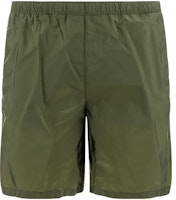 PRADA SS23 Solid Color Logo Plaque Shorts Green UB333-1WQ9-F0161-S-231 PRADA SS23 Solid Color Logo Plaque Shorts Green UB333-1WQ9-F0161-S-231