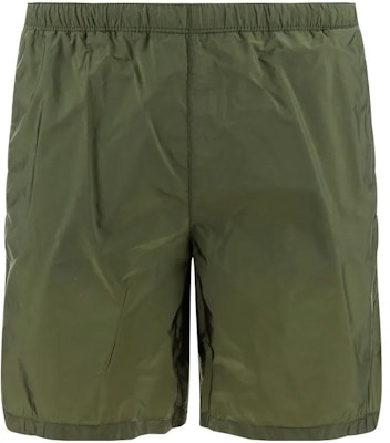 PRADA SS23 Pantalones Cortos Verdes con Logo y Color Sólido. UB333-1WQ9-F0161-S-231 Order PRADA SS23 Pantalones Cortos Verdes con Logo y Color Sólido. UB333-1WQ9-F0161-S-231