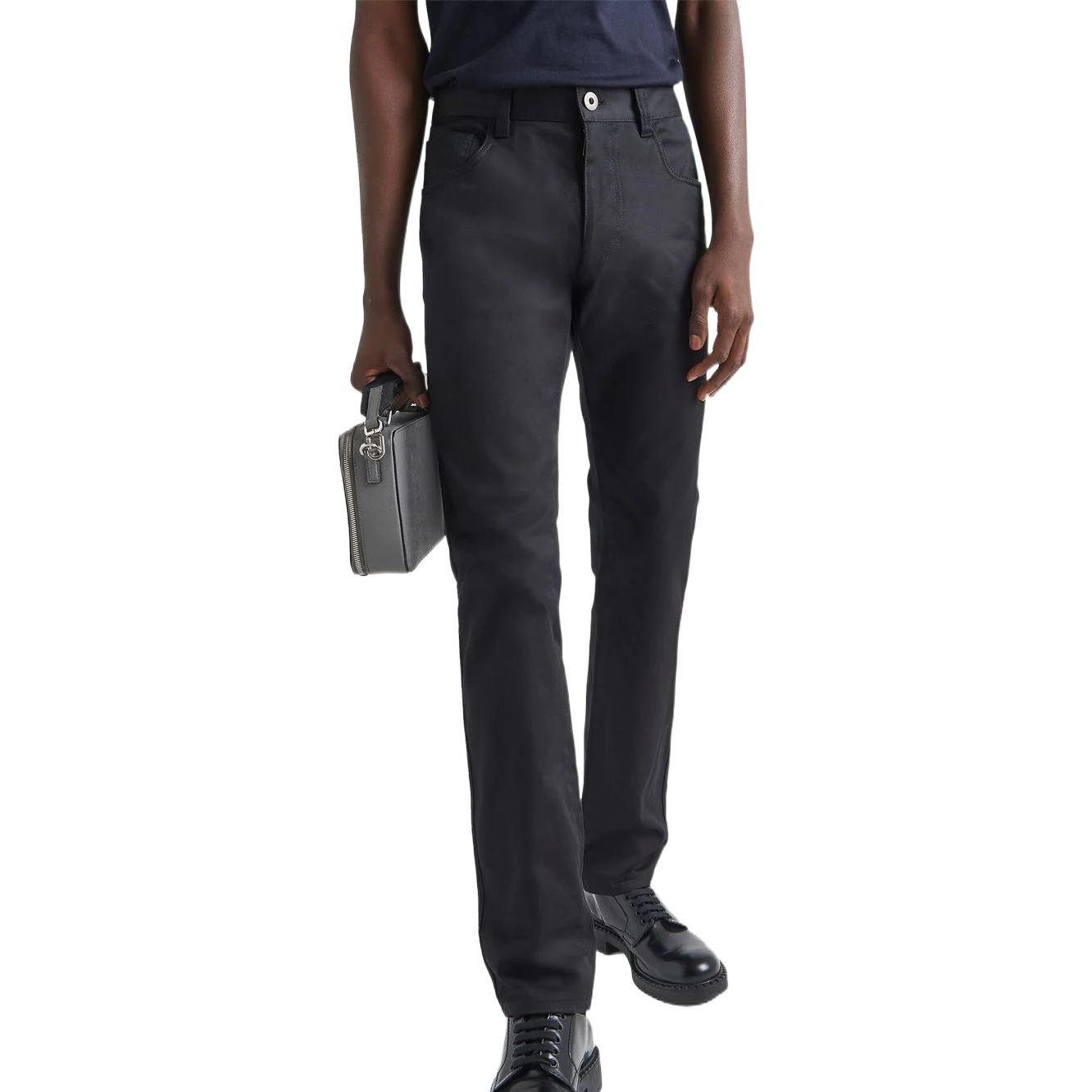 Purchase PRADA SS23 솔리드 스트레이트 핏 캐주얼 팬츠 블랙 GEP327-1W4P-F0557-S-221