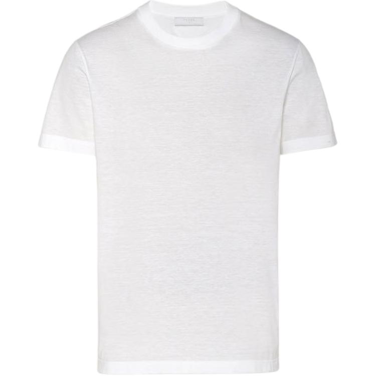 PRADA SS23  White Cotton Crew Neck Short Sleeve T-Shirts (3-Pack). UJM492-ILK-F0009-S-221