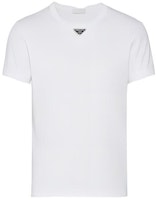 PRADA SS23 White Crew Neck Plain Logo Short Sleeve T-Shirt UJN824-11ZM-F0009-S-222 PRADA SS23 White Crew Neck Plain Logo Short Sleeve T-Shirt UJN824-11ZM-F0009-S-222