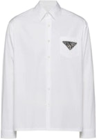 PRADA SS23 White Logo Button-Up Sun Protection Shirt. UCN467-1XV2-F0009-S-231 PRADA SS23 White Logo Button-Up Sun Protection Shirt. UCN467-1XV2-F0009-S-231