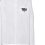 Sizing 프라다 SS23 화이트 로고 버튼업 자외선 차단 셔츠. UCN467-1XV2-F0009-S-231