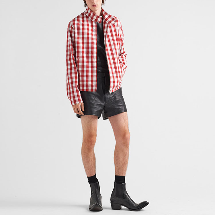Lookbook PRADA SS23  White Red Checkered Zip-Up Jacket SGC246-12OB-F0970-S-231