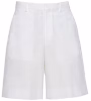 Order PRADA SS23 白色純色彈力百慕大休閒短褲 SPH213-1VJP-F0009-S-221