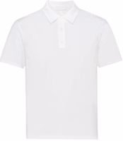 PRADA SS23 White Solid Stretch Cotton Short Sleeve Polo Shirt UJN714-1YDP-F0009-S-211 PRADA SS23 White Solid Stretch Cotton Short Sleeve Polo Shirt UJN714-1YDP-F0009-S-211